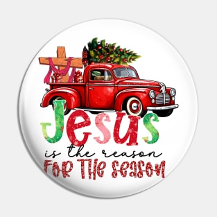 Jesus Is The Reason For The Season Christian Santa Christmas Pin