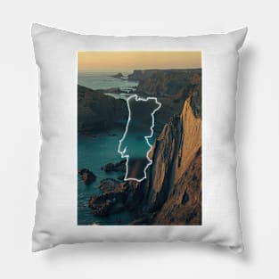 Portugal Country Map | Luminous Landscapes Pillow