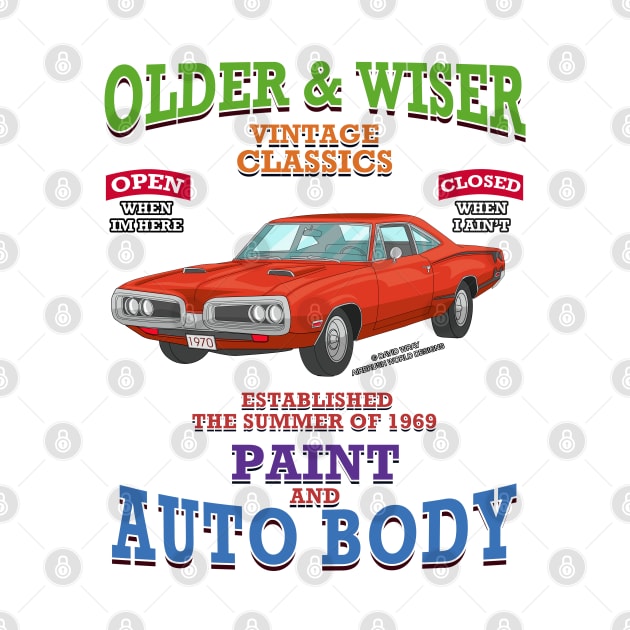 Older & Wiser Vintage Classics Muscle Car Novelty Gift by Airbrush World