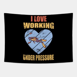 Funny Scuba Diving Under Water Dive Diver Ocean Tapestry