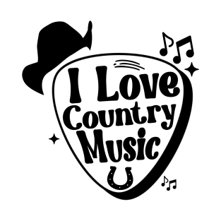 I Love Country Music – Aesthetic Acoustic Art T-Shirt