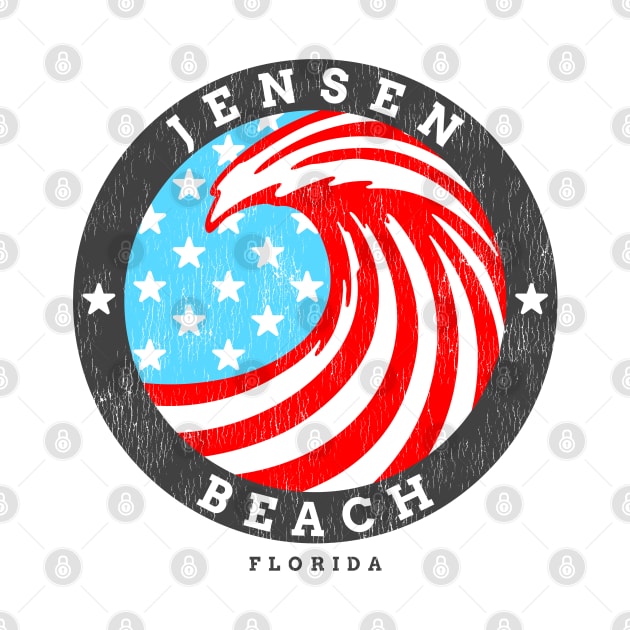 Jensen Beach, FL Summertime Patriotic 4th Pride Surfing by Contentarama