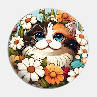 Purrfect Cat Flower - Love Pastel Cat Pin