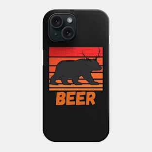 Bear Deer Funny Beer Retro Vintage Sunset Phone Case