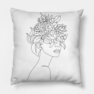 Plant Head Woman Pillow