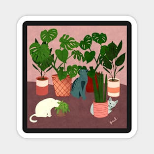 Cats & House Plants Magnet