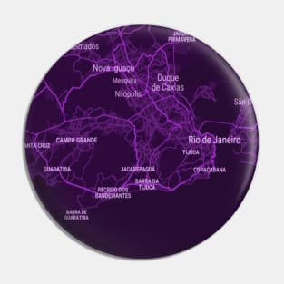 Rio de Janeiro purple map Pin