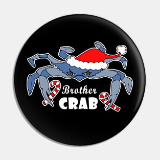 Christmas Brother Blue Crab Matching Family Holiday Picture Pin