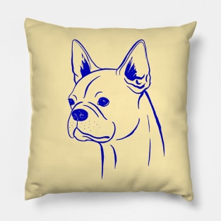 Boston Terrier (Beige and Blue) Pillow