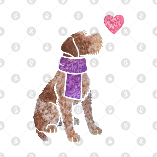 Watercolour German Wirehaired Pointer by animalartbyjess