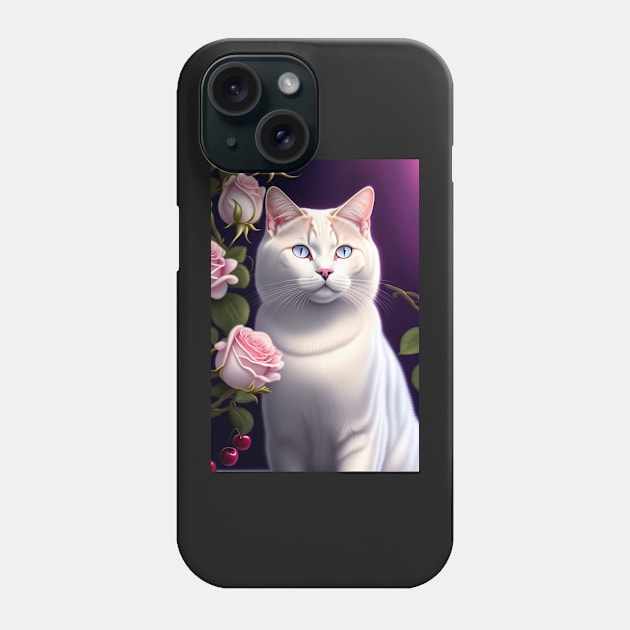 Rosey White British Shorthair Portrait Phone Case by Enchanted Reverie