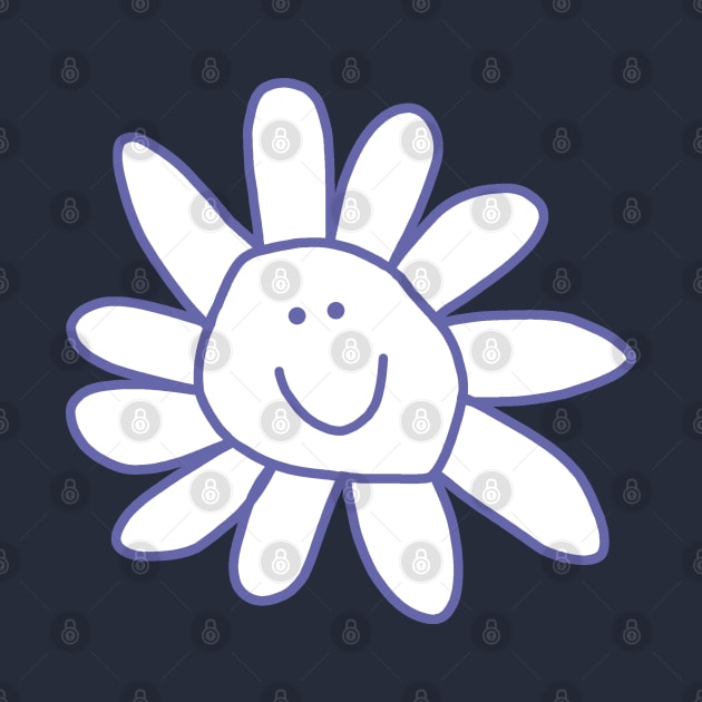 Very Peri Periwinkle Daisy Doodle Flower by ellenhenryart