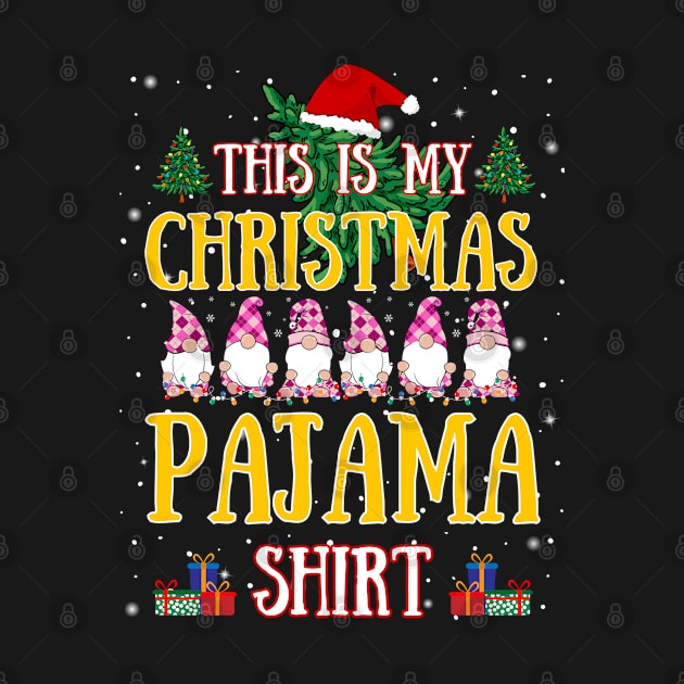 Funny Pink Plaid Christmas Gnomes This Is My Christmas Pajama by egcreations