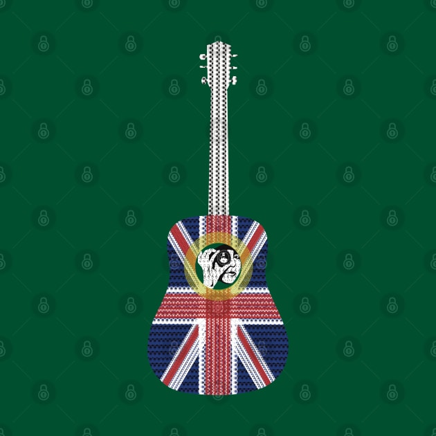 Guitar with Union Jack British Flag overlay pattern by KateVanFloof