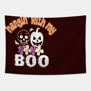 Hangin' with My Boo: Spooky-Cute Merch for Every Occasion! Tapestry
