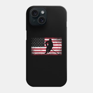 Hockey American Flag 4th of July Patriotic USA Dad Men Son Phone Case