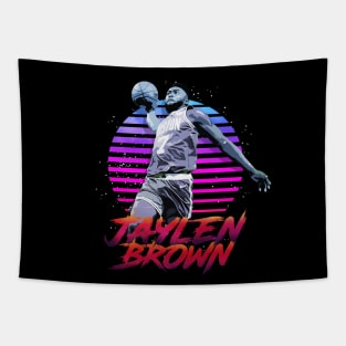 Jaylen Brown Nickname Retrowave Outrunner Tapestry