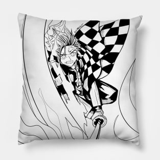 tanjiro kamado in demon slayer arts Pillow