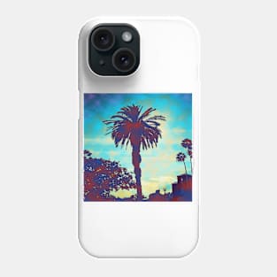 Palm Trees in a Blue Sunset sky Retro Vibe Phone Case