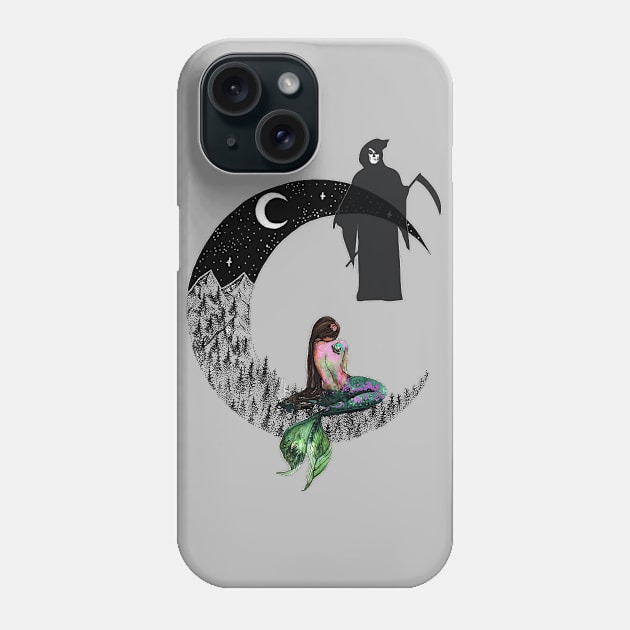 Scary Ghost trapping a Mermaid.. Phone Case by adityawagaskar