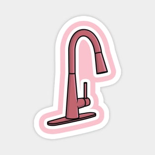 Steel Water Supply Faucets For Bathroom And Kitchen Sink Sticker vector illustration. Home interior objects icon concept. Kitchen faucet sticker design logo with shadow. Magnet