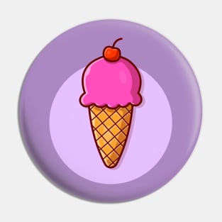 Ice Cream Cone Cartoon Vector Icon Illustration (6) Pin