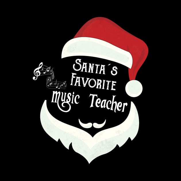 Funny Santa's Favorite Music Teacher Christmas School Gift by Trendy_Designs