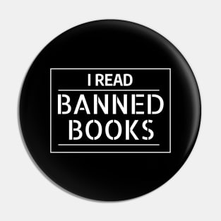 Mugshot Sign "I Read Banned Books" Pin