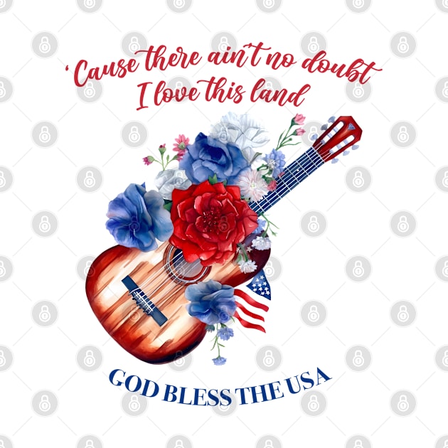 God Bless The USA, Country Music Fourth Of July by qpdesignco