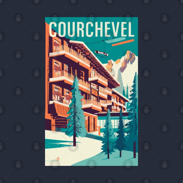 A Vintage Travel Art of Courchevel - France by goodoldvintage