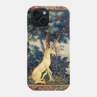 UNICORN IN WOODLAND LANDSCAPE AMONG GREENERY AND TREES Phone Case