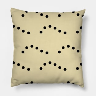 Wave, circles, patterned, pattern, decor, ornament, seamless,  repeat, geometric, line, minimalism, elegant, concise Pillow