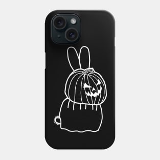 Minimal White Line Cute Bunny Rabbit Wearing Halloween Horror Costume Phone Case