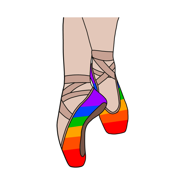 Rainbow pointe shoes by CalliesArt