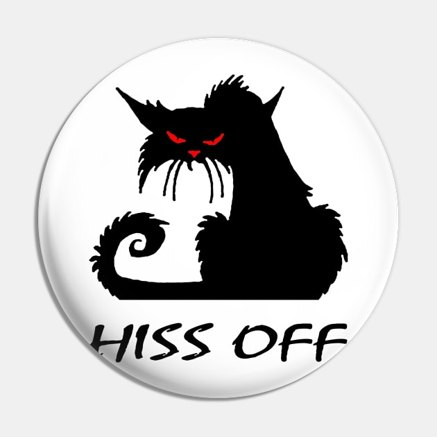 Hiss Off Funny Black Cat Halloween Costume Pin by ValentinkapngTee