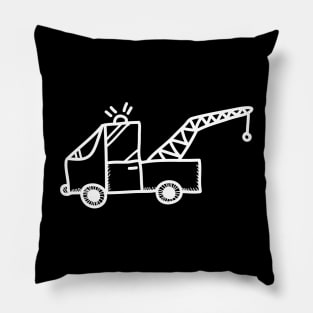 Tow Truck Hand Drawn Pillow