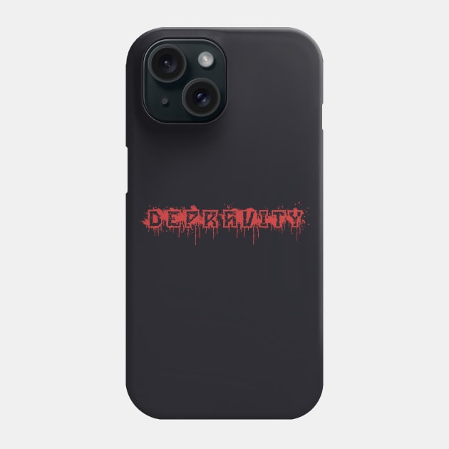 Depravity Red Bloodsplatter Color Phone Case by depravitee