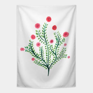 Spring Plant In Pink And Green Tapestry