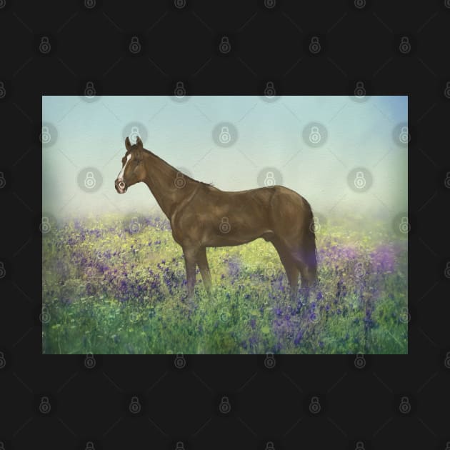 Horse in Bluebell Field by Amanda Jane