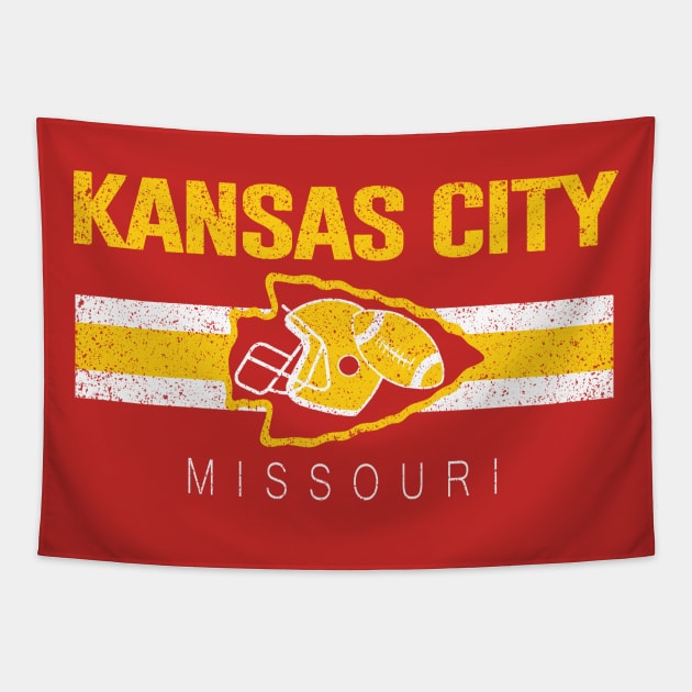 Vintage Kansas City KC Retro Football At Sunday Game Day Tapestry by cytoplastmaximume