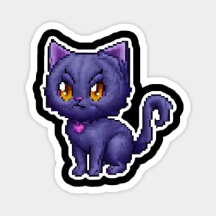 Funny Cute Black Cat Valentine Love Heart Magnet