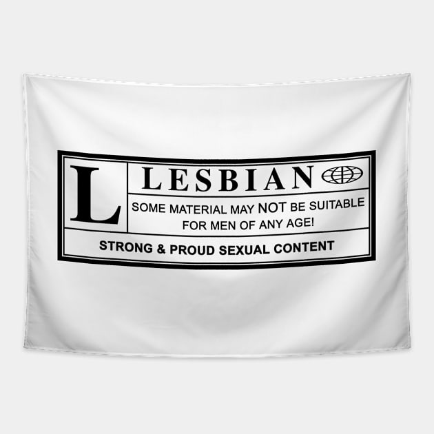 lesbian warning label Tapestry by chromatosis