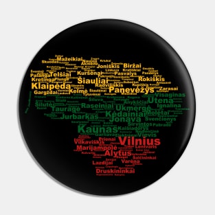 Lithuania on dark background Pin