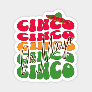 Cinco De Mayo Typography Magnet