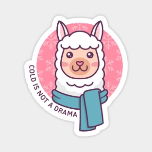 Cute Kawaii Winter Llama Design Magnet