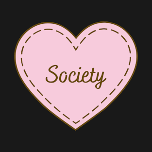 I Love Society Simple Heart Design T-Shirt