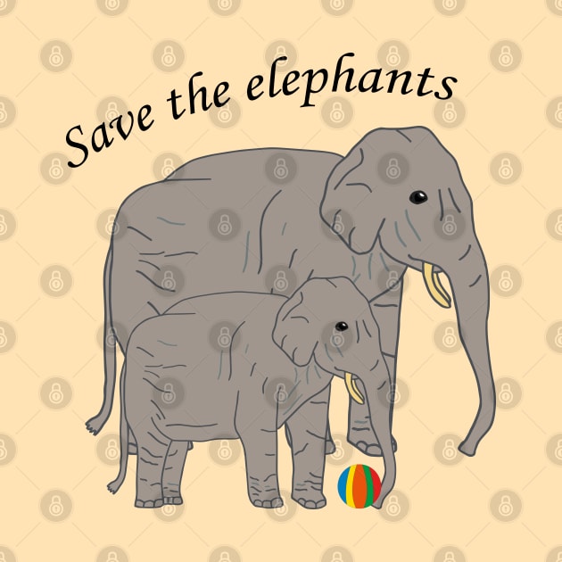 Save the elephants – Mom and Baby by Anke Wonder 