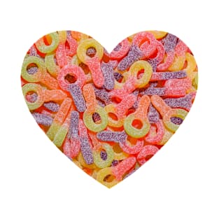 Sour Keys Candy Photo Heart T-Shirt