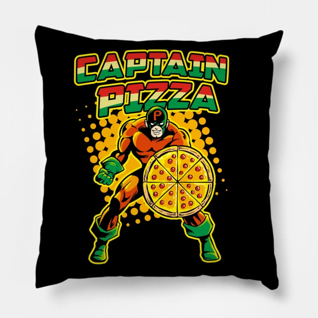 Captain Pizza Pillow by Andriu