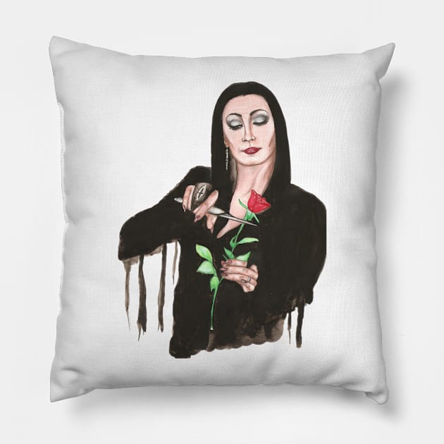 Morticia Pillow by jamesmbrooker